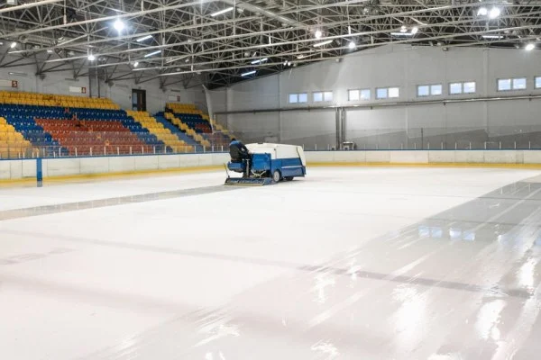 empty ice hockey arena